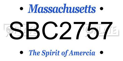 SBC2757 Massachusetts License Plate