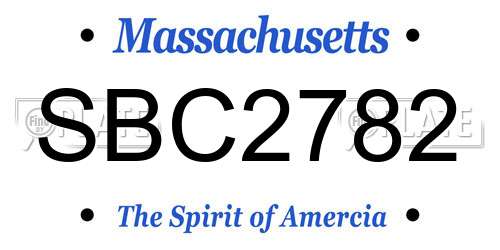 SBC2782 Massachusetts License Plate