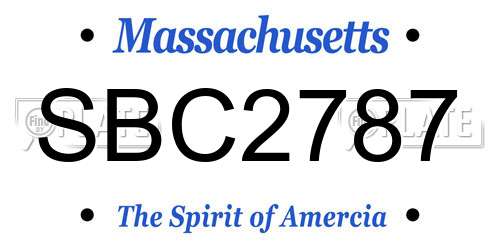 SBC2787 Massachusetts License Plate