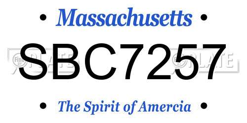 SBC7257 Massachusetts License Plate