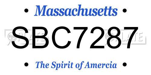 SBC7287 Massachusetts License Plate