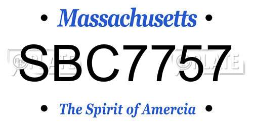 SBC7757 Massachusetts License Plate