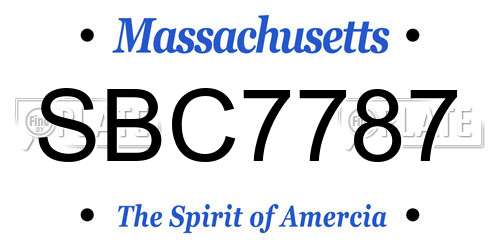 SBC7787 Massachusetts License Plate