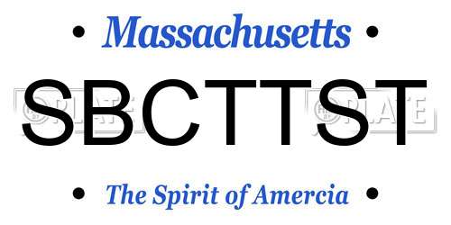 SBCTTST Massachusetts License Plate