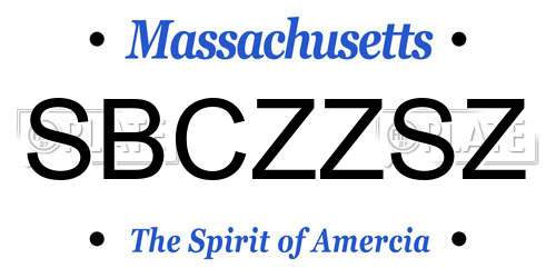 SBCZZSZ Massachusetts License Plate