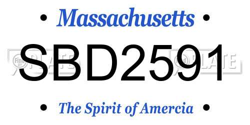 SBD2591 Massachusetts License Plate