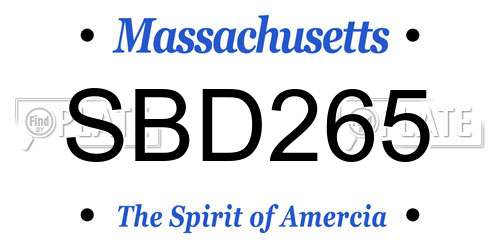 SBD265 Massachusetts License Plate
