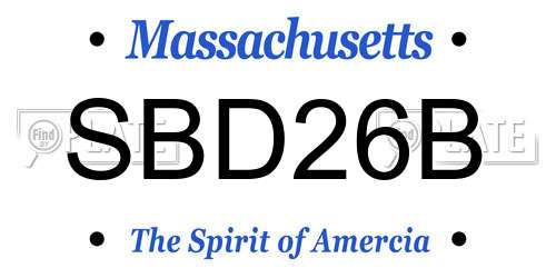 SBD26B Massachusetts License Plate