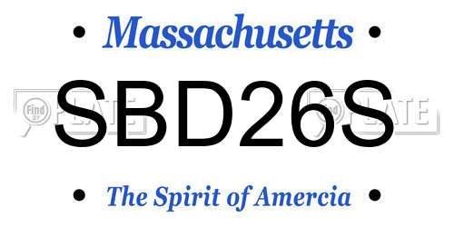SBD26S Massachusetts License Plate
