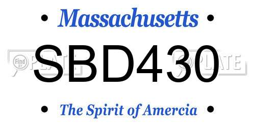 SBD430 Massachusetts License Plate