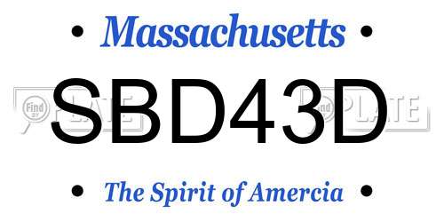 SBD43D Massachusetts License Plate