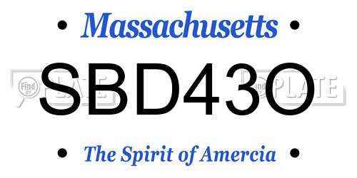 SBD43O Massachusetts License Plate