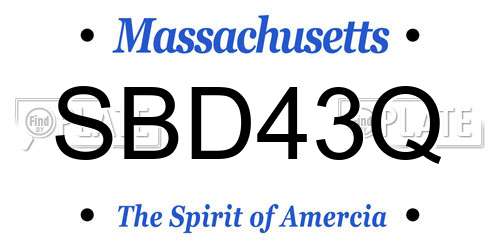 SBD43Q Massachusetts License Plate