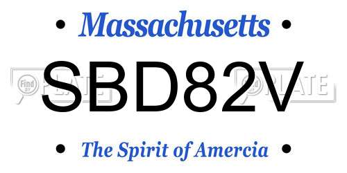 SBD82V Massachusetts License Plate
