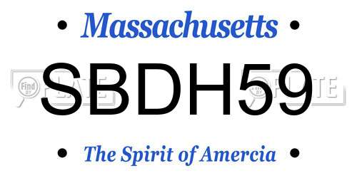 SBDH59 Massachusetts License Plate