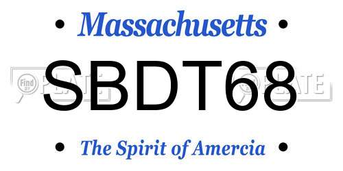 SBDT68 Massachusetts License Plate