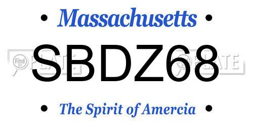 SBDZ68 Massachusetts License Plate