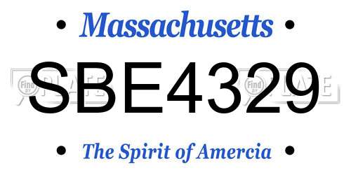 SBE4329 Massachusetts License Plate