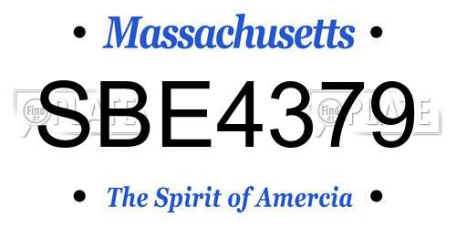 SBE4379 Massachusetts License Plate