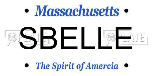 SBELLE Massachusetts License Plate