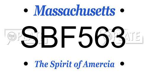 SBF563 Massachusetts License Plate