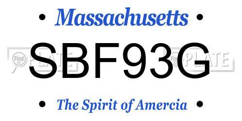 SBF93G Massachusetts License Plate
