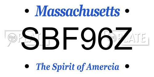 SBF96Z Massachusetts License Plate