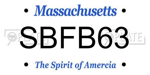 SBFB63 Massachusetts License Plate