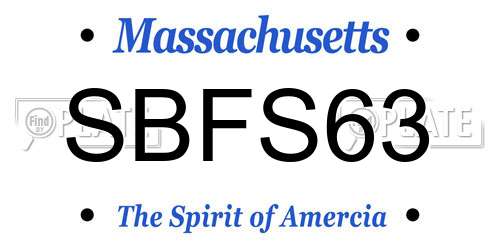 SBFS63 Massachusetts License Plate