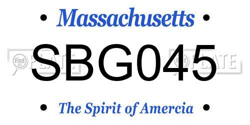 SBG045 Massachusetts License Plate