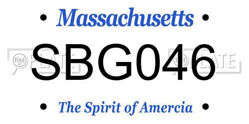 SBG046 Massachusetts License Plate