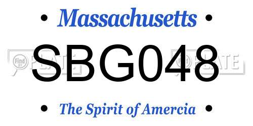 SBG048 Massachusetts License Plate