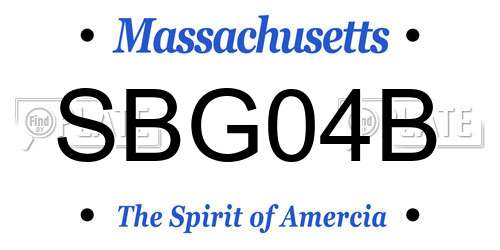 SBG04B Massachusetts License Plate