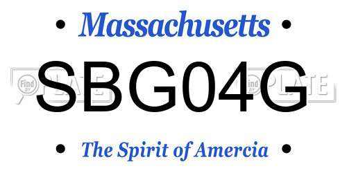 SBG04G Massachusetts License Plate
