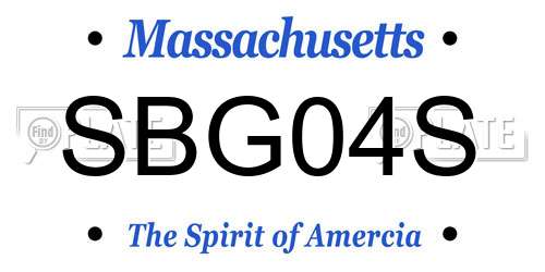 SBG04S Massachusetts License Plate