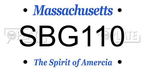 SBG110 Massachusetts License Plate