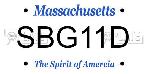 SBG11D Massachusetts License Plate
