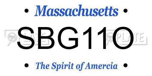 SBG11O Massachusetts License Plate