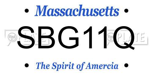 SBG11Q Massachusetts License Plate