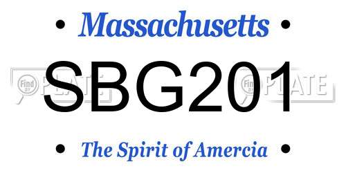 SBG201 Massachusetts License Plate