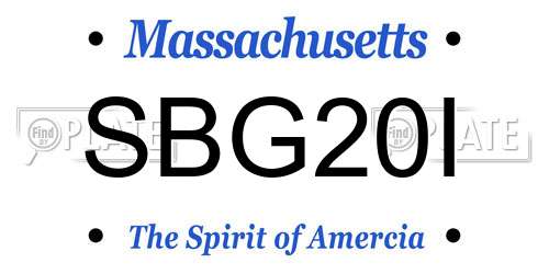 SBG20I Massachusetts License Plate