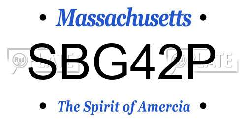 SBG42P Massachusetts License Plate
