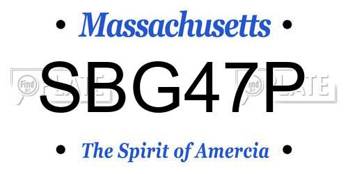 SBG47P Massachusetts License Plate