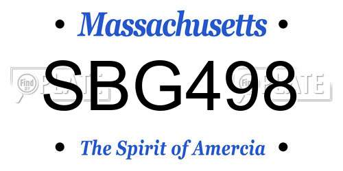SBG498 Massachusetts License Plate