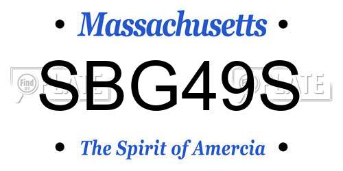 SBG49S Massachusetts License Plate