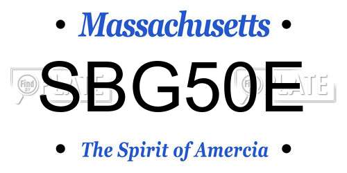 SBG50E Massachusetts License Plate