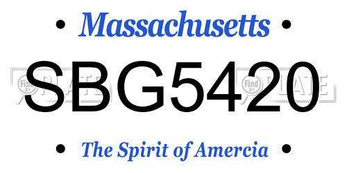 SBG5420 Massachusetts License Plate