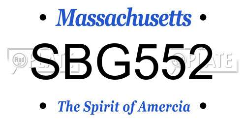 SBG552 Massachusetts License Plate