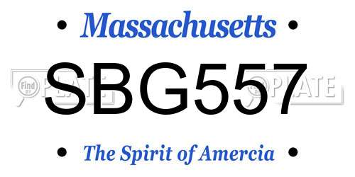 SBG557 Massachusetts License Plate