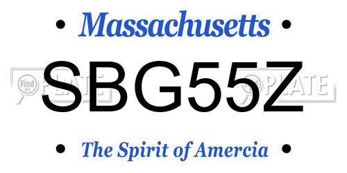 SBG55Z Massachusetts License Plate